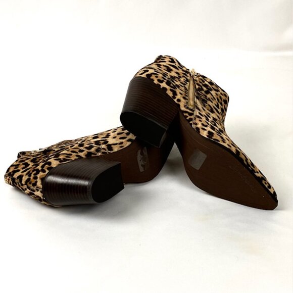 New Sam Edelman Walden Genuine Calf Hair Leopard Print Ankle Bootie 8 1/2 - Picture 8 of 9